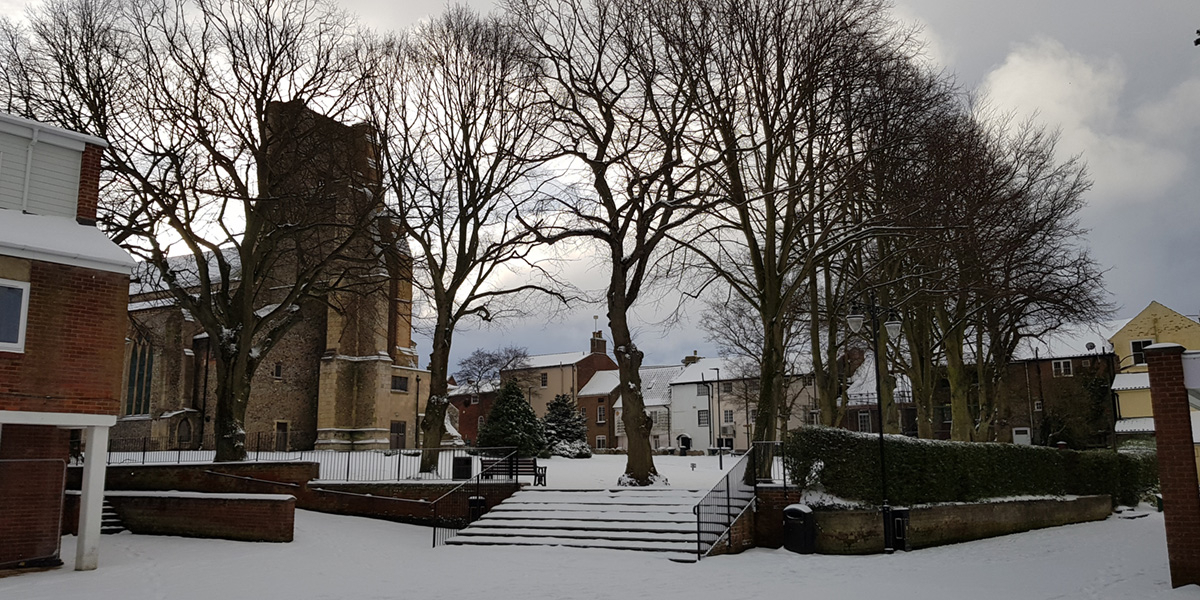 North Walsham Precinct in snow