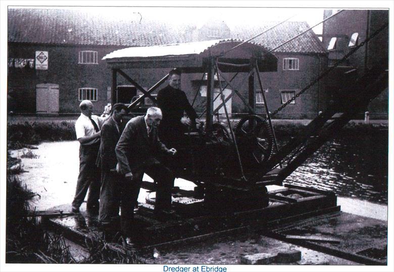 Photograph. Dredger in Mill Pond of Ebridge Mills. (North Walsham Archive).
