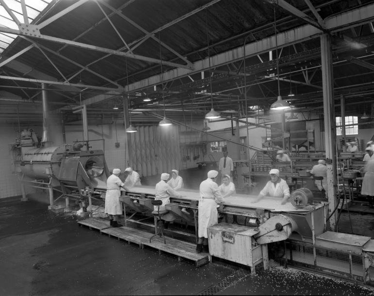 Photograph. HP Smedleys Factory Floor, Norwich Road (North Walsham Archive).
