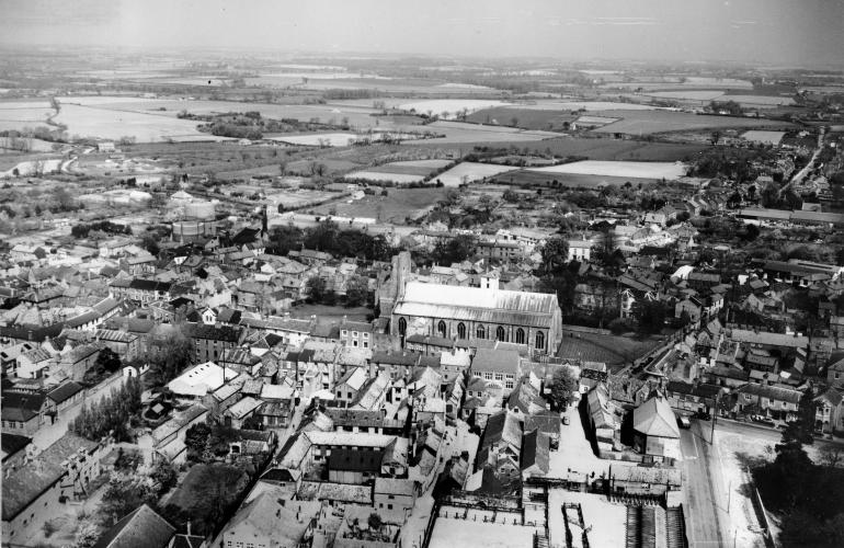 Photograph. North Walsham Aerial from the fifties (North Walsham Archive).