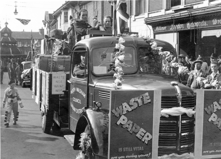 Photograph. Procession in North Walsham Market Place (North Walsham Archive).