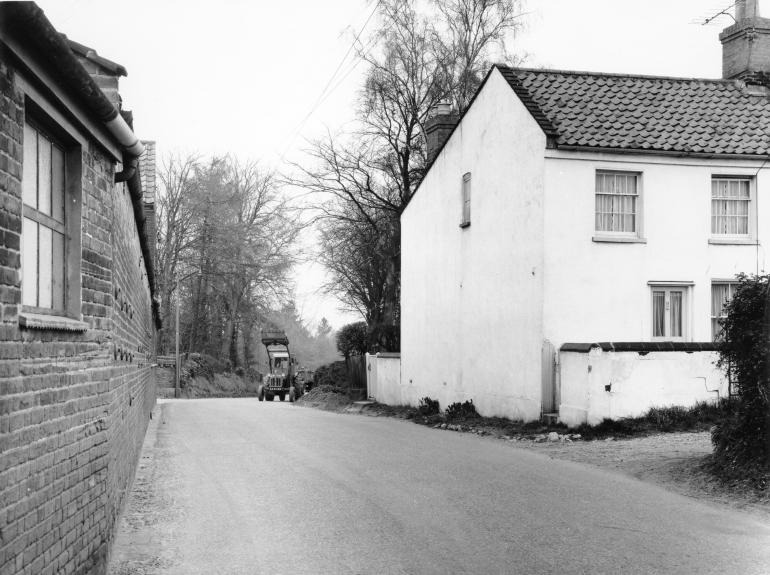 Photograph. Road Widening on Bacton Road, North Walsham (North Walsham Archive).