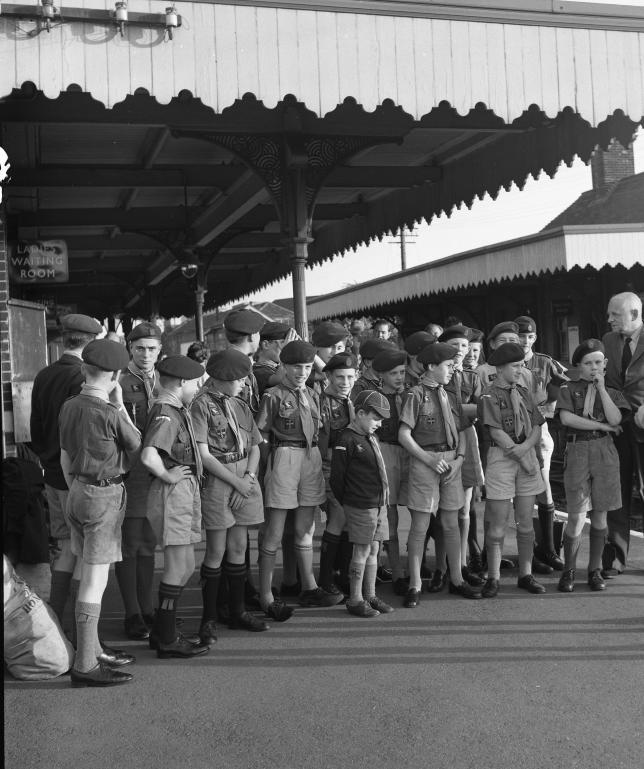 Scouts at North Walsham Main Station (North Walsham Archive) Photograph. Scouts at North Walsham Main Station (North Walsham Archive).
