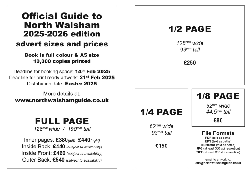 Town Guide 2025-2026 sizes and prices